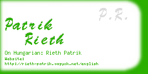 patrik rieth business card